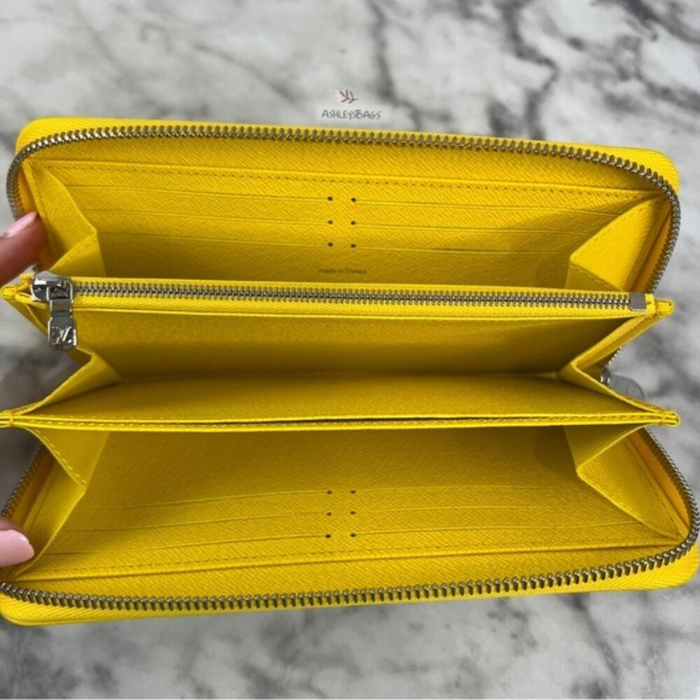 Louis Vuitton x Yayoi Kusama Zippy Wallet Epi Leather In Jaune Noir - Picture 9 of 16